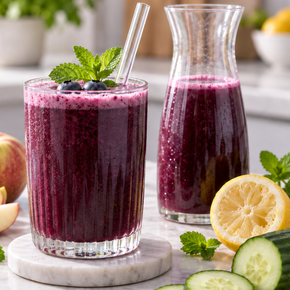🥤 Heidelbeer-Apfel-Frische aus dem SLOW JUICER