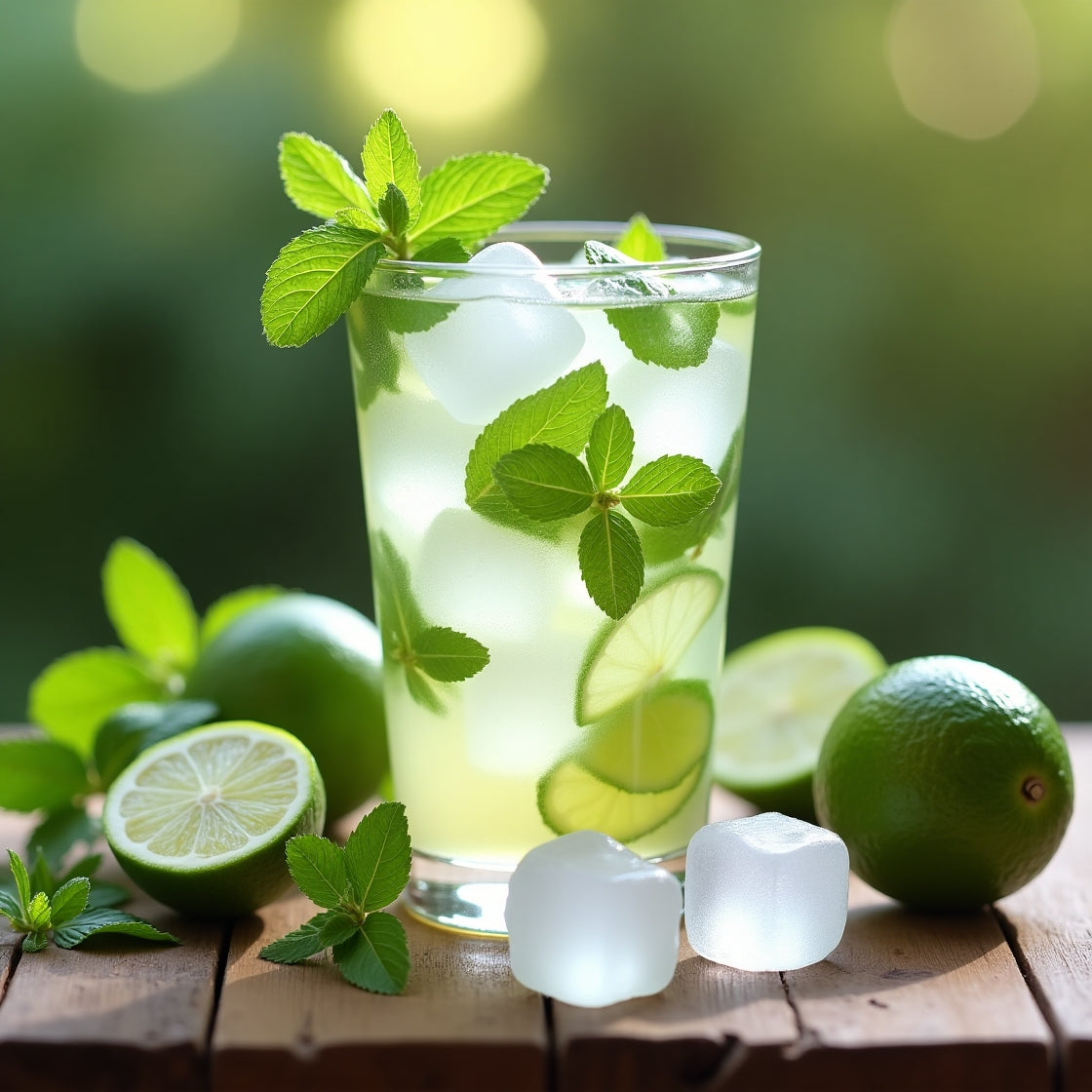 Grüner Eistee mit Minze