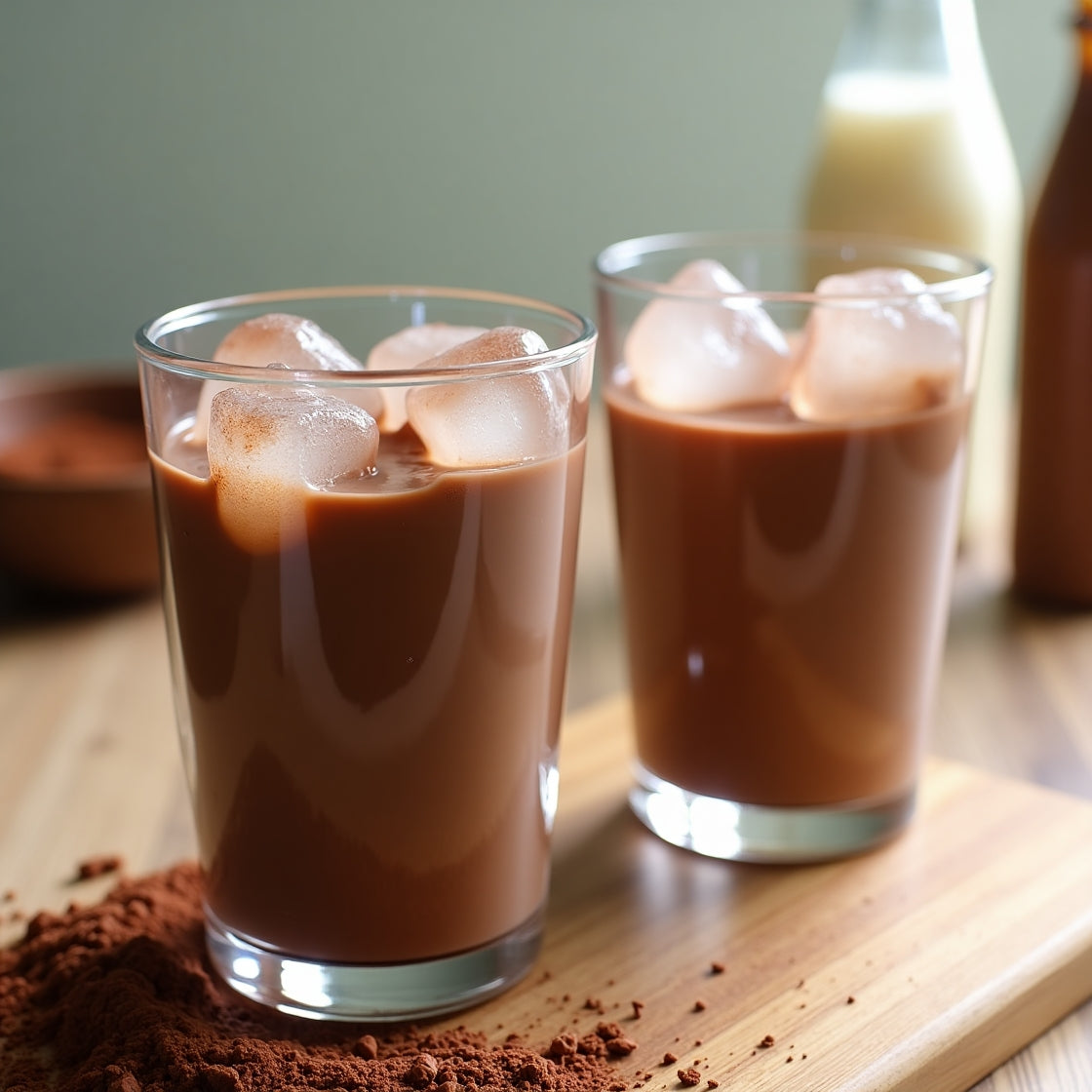 Kakao mit Eiswürfeln