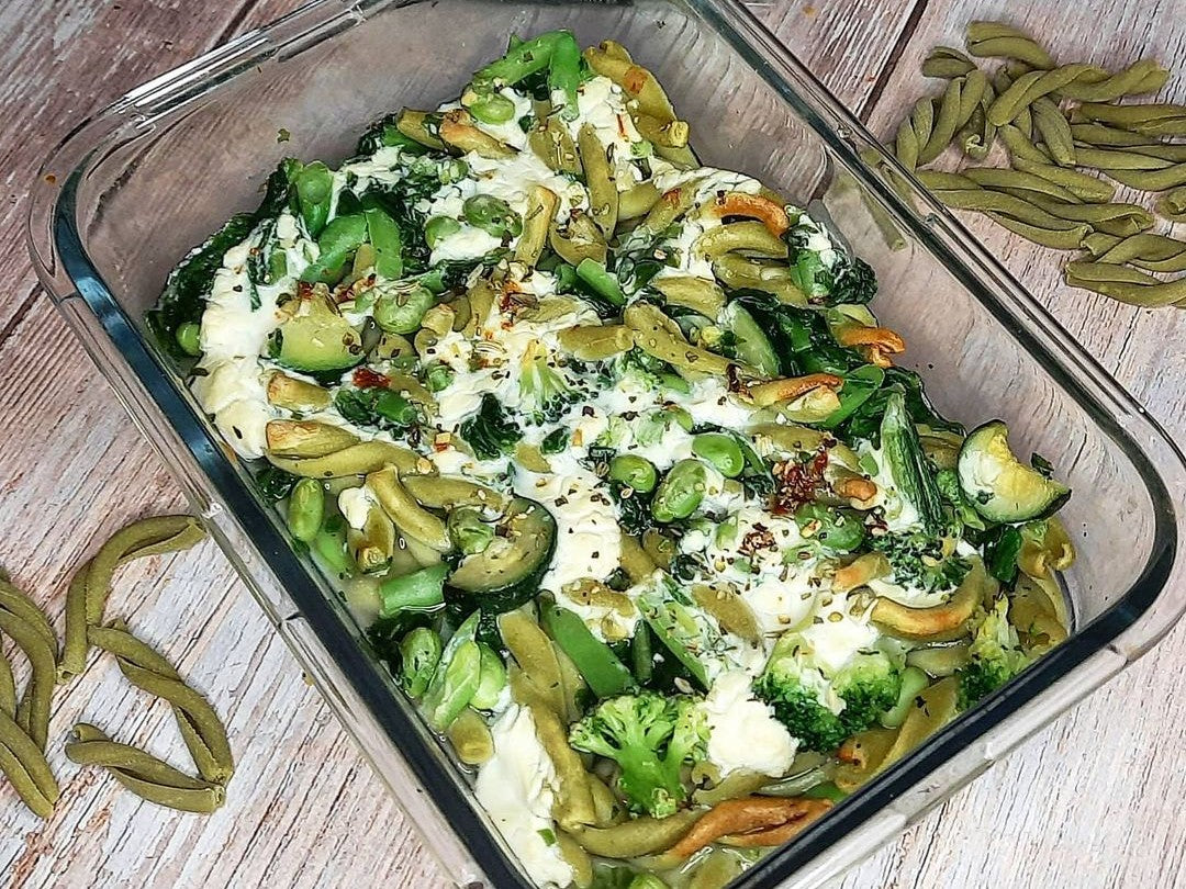 Grüner Glücksauflauf | Rezept Vegan ➡Vegetarisch ➡Glutenfrei ➡Nährstoffreich ➡Vitaminreich (Vitamin C, Magnesium, Calcium) 15 Minuten Zubereitung Proteinbombe Ballaststoffreich Ohne Konservierungsstoffe