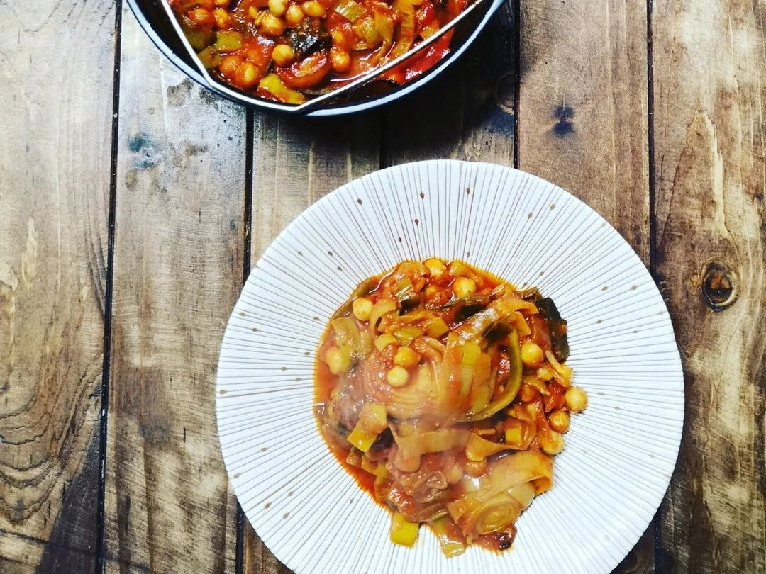 Kichererbsen - Lauch-Topf aus dem #Nutrifryer Vegetarisch, warm, proteinreich und ohne zu viele Kalorien,