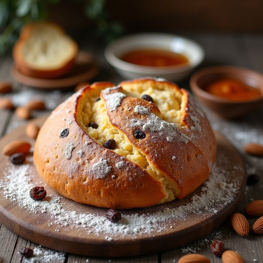 Osterbrot mit Rosinen & Mandel