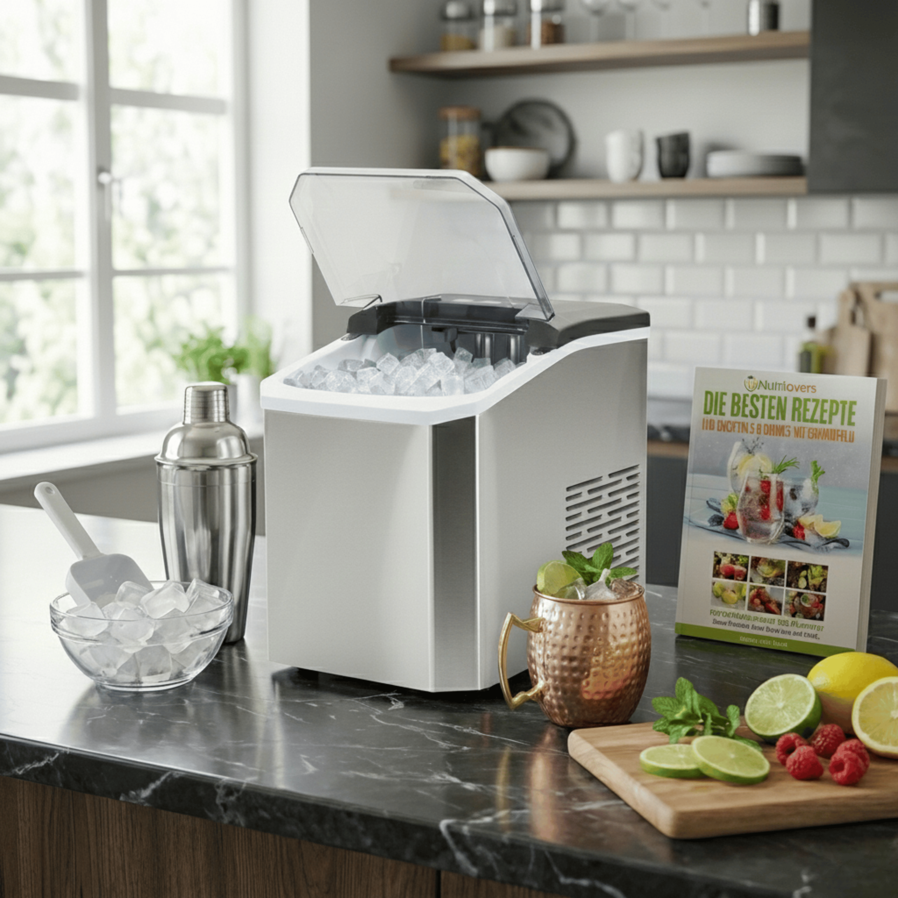 Nutrilovers Eiswürfelmaschine NUTRI-ICE MAKER Edelstahl Eiswürfelbereiter