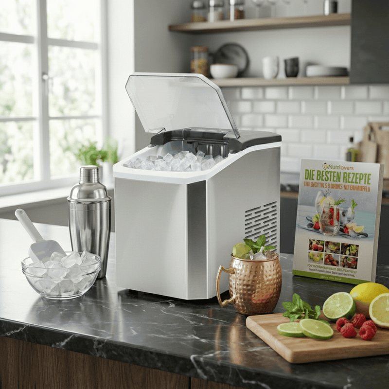 Nutrilovers Eiswürfelmaschine NUTRI-ICE MAKER Edelstahl Eiswürfelbereiter