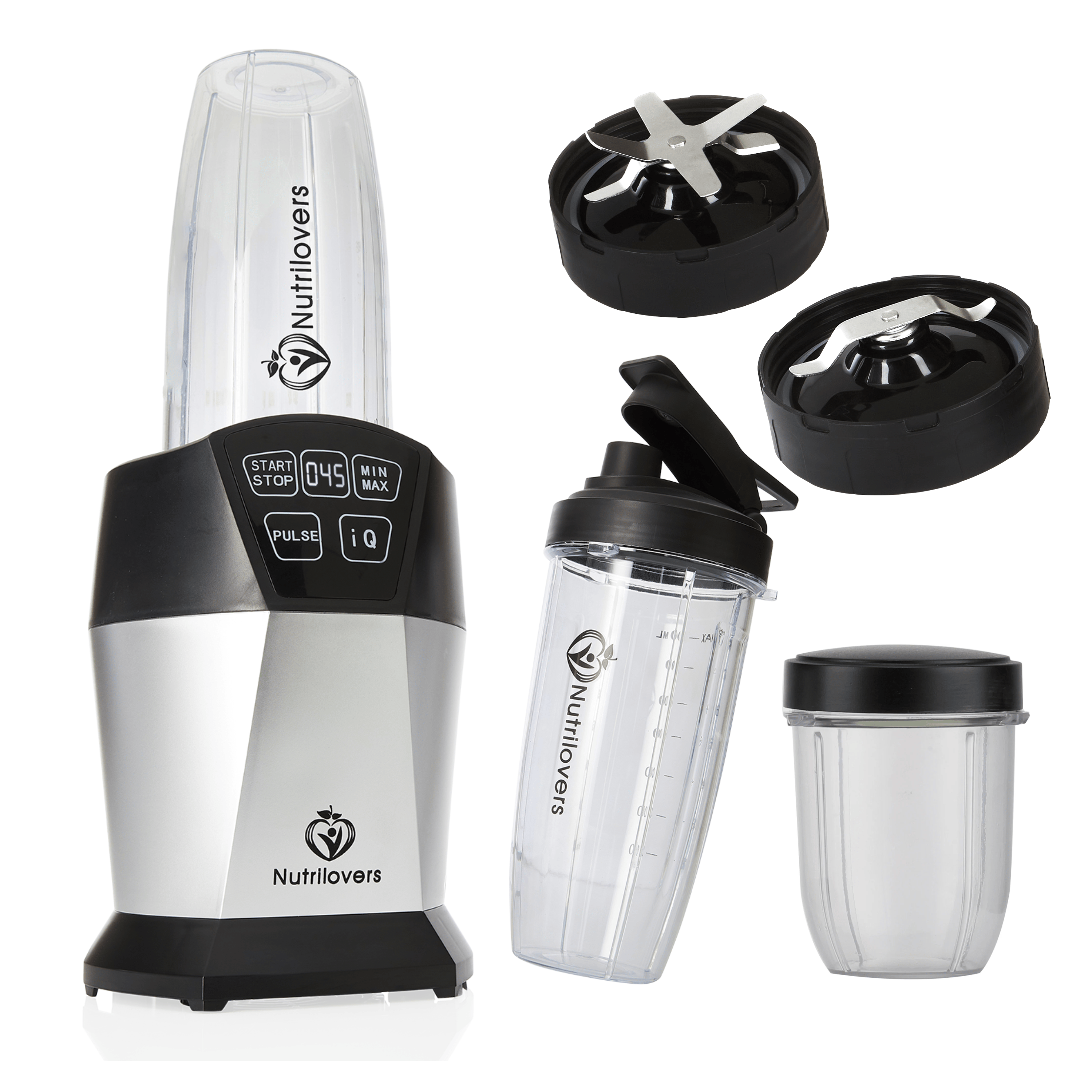 Nutrilovers Becher zum Blenden, groß (0,8 Liter) MIT Trinkkappe | NUTRI-BLENDER NEW Smoothiemaker