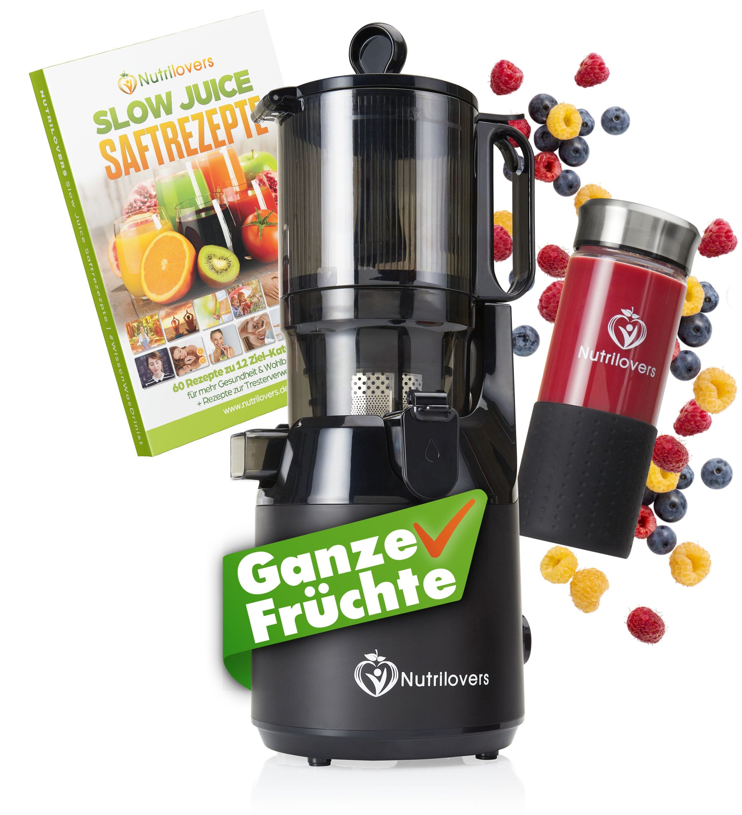 Nutrilovers NUTRI-PRESS MAX Slow Juicer + NUTRI-ICE MAKER Eiswürfelmaschine | Spar-Bundle