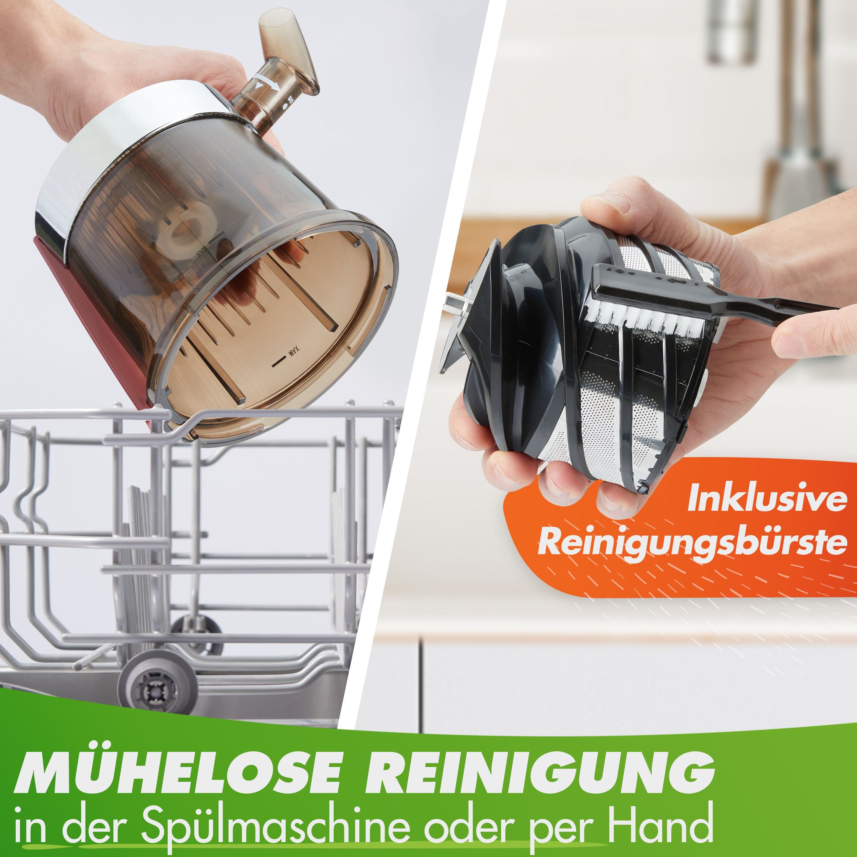 Nutrilovers Slow Juicer NUTRI-PRESS (B) Pink Pepper Elektrischer Entsafter, Slow Juicer WissenWasDrinIst