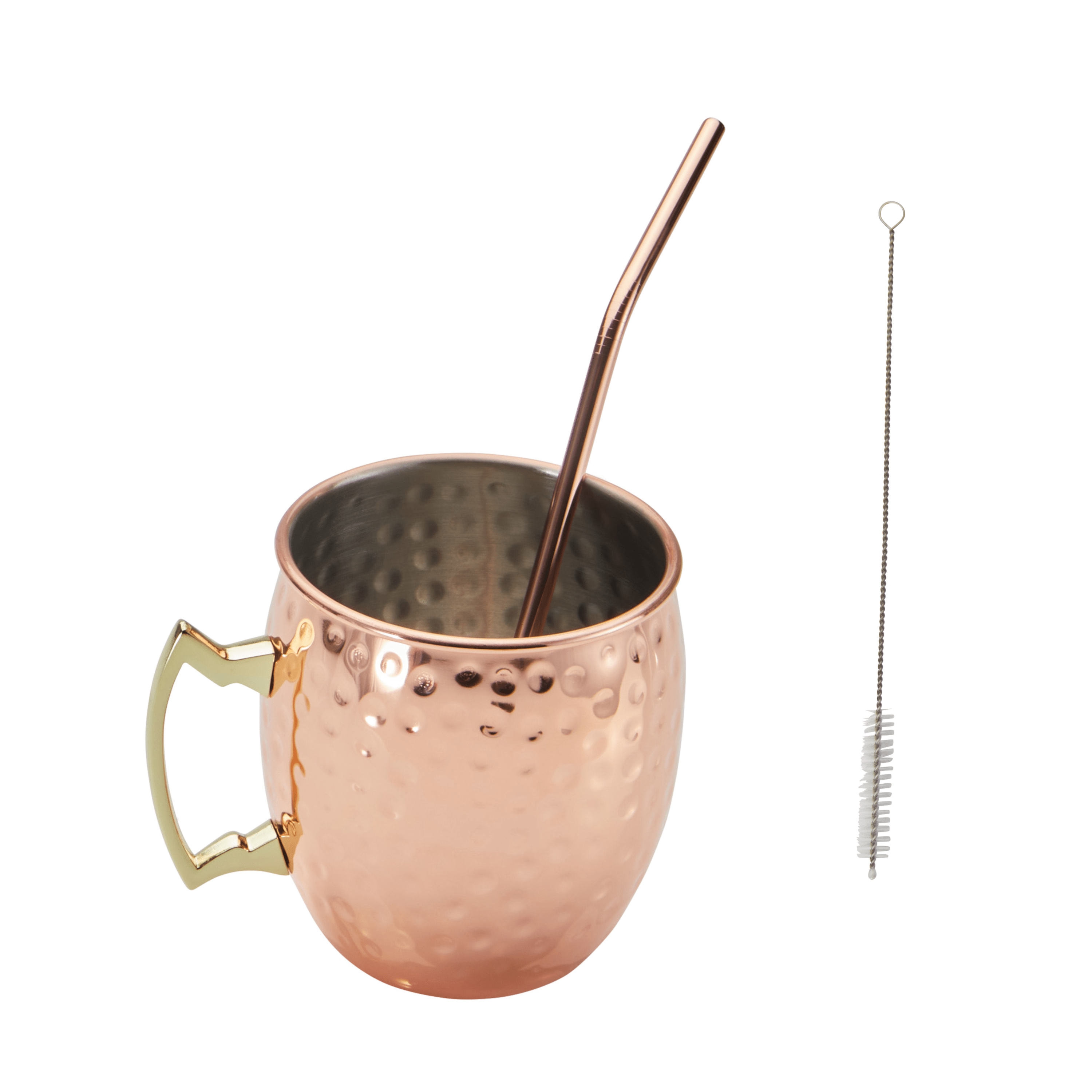 Nutrilovers Ersatzteil NUTRI-MULE-BECHER inkl. Metall-Strohhalm und Reinigungsbürste WissenWasDrinIst