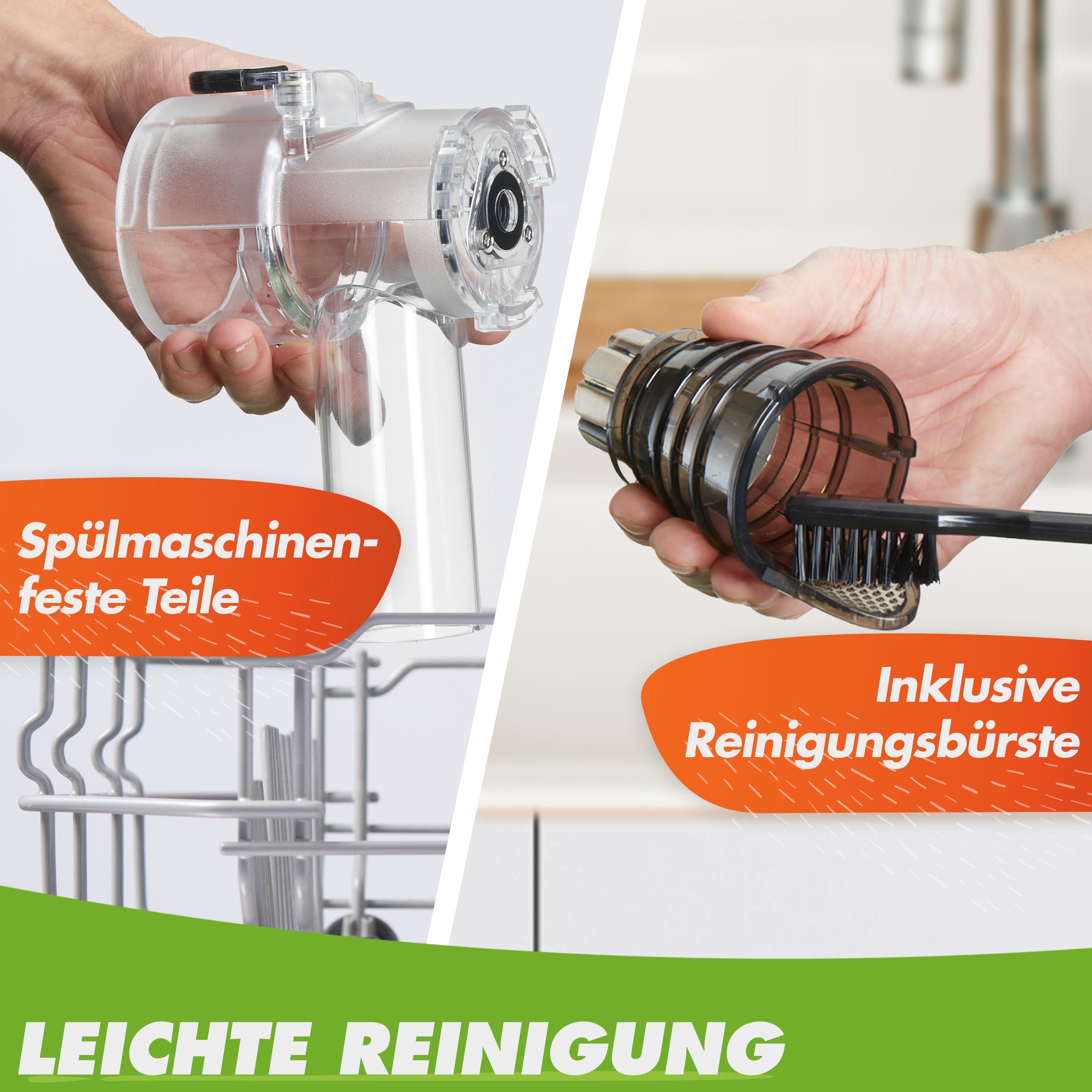 Nutrilovers MINI-PRESS (B) Slow Juicer - Besonders Kompakt & Platzsparend | elektrischer Entsafter Obst & Gemüse | 100% BPA frei