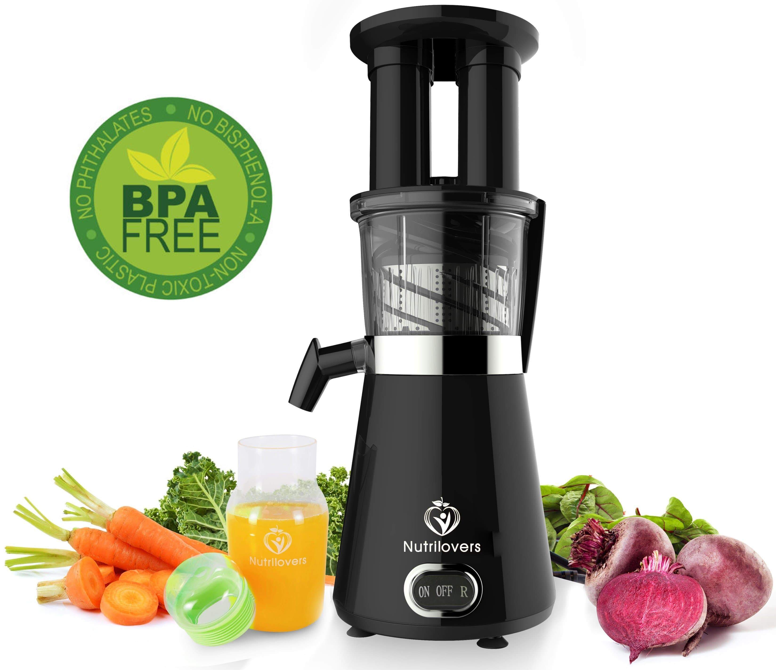 Nutrilovers Slow Juicer BLACK PEPPER NUTRI-PRESS Slow Juicer für Einsteiger | BPA-Frei (Black Pepper) (FBA) kuechengeraete haushaltsgeraete WissenWasDrinIst