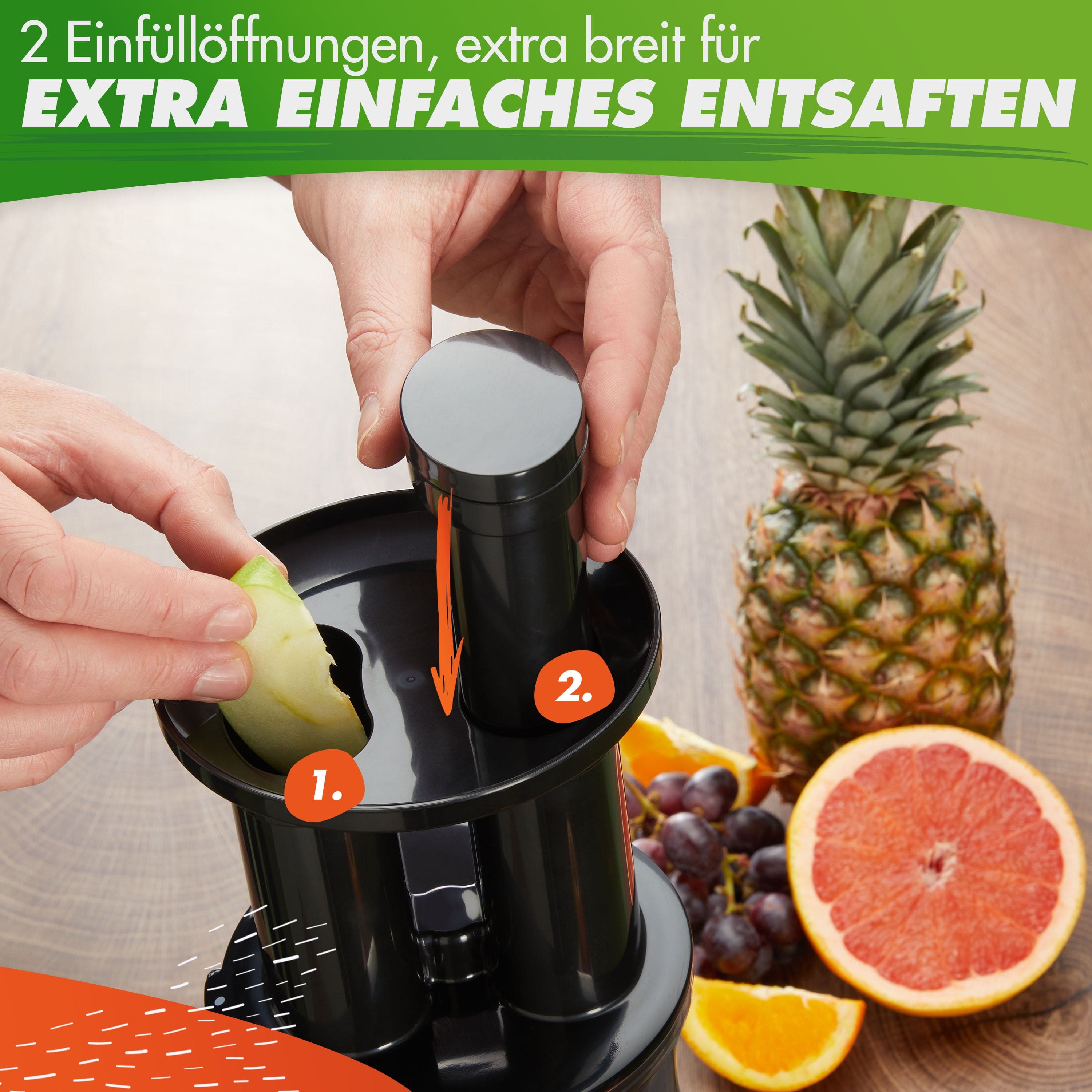 Nutrilovers Slow Juicer NUTRI-PRESS Slow Juicer für Einsteiger | BPA-Frei (Pink) WissenWasDrinIst
