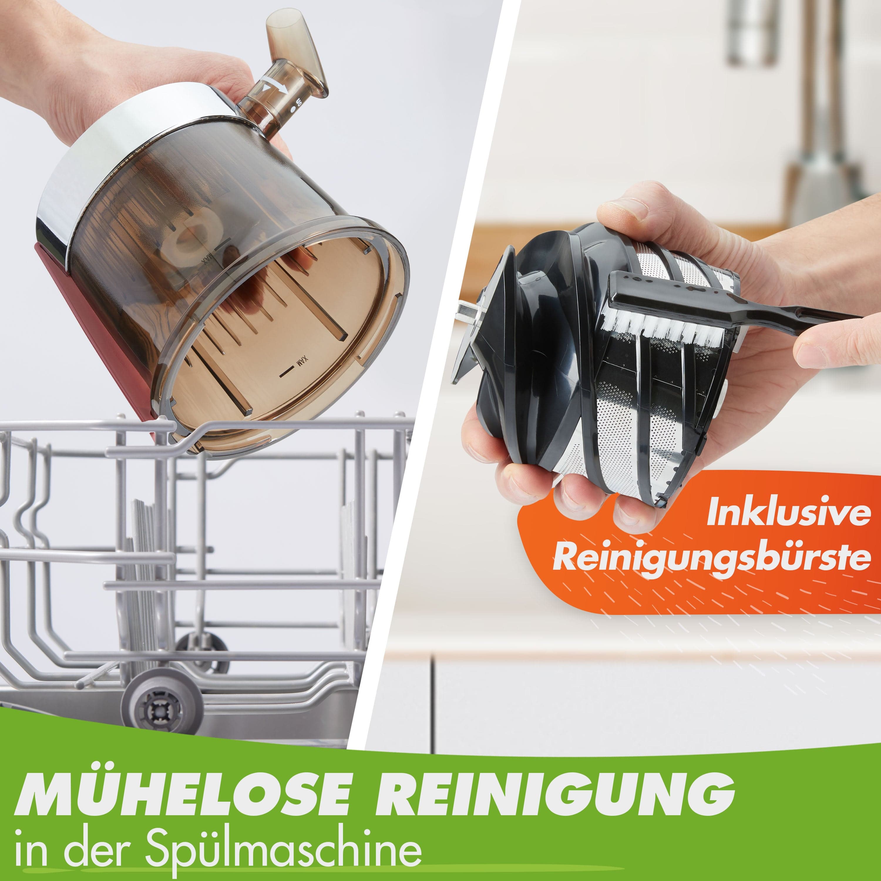 Nutrilovers Slow Juicer NUTRI-PRESS Slow Juicer für Einsteiger | BPA-Frei (Pink) WissenWasDrinIst