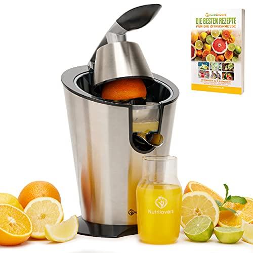 NUTRILOVERS | #WissenWasDrinIst Zitruspresse Edelstahl CITRUS-PRESS Zitruspresse, elektrisch, Edelstahl, 300W | 100% BPA-frei kuechengeraete haushaltsgeraete WissenWasDrinIst