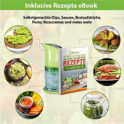 Nutrilovers Zerkleinerer NUTRI-CHOPPER Multizerkleinerer elektrisch | Zerkleinerer für Nüsse, Zwiebel, Obst & Gemüse - BPA-frei kuechengeraete haushaltsgeraete WissenWasDrinIst