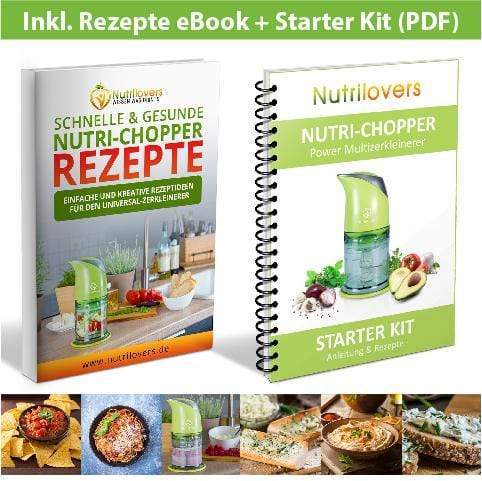 Nutrilovers Zerkleinerer NUTRI-CHOPPER Multizerkleinerer elektrisch | Zerkleinerer für Nüsse, Zwiebel, Obst & Gemüse - BPA-frei kuechengeraete haushaltsgeraete WissenWasDrinIst