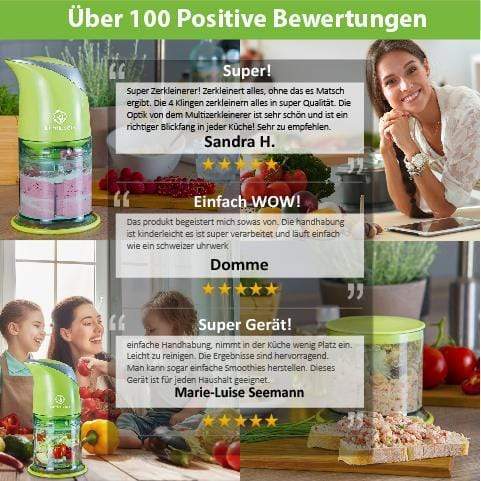 Nutrilovers Zerkleinerer NUTRI-CHOPPER Multizerkleinerer elektrisch | Zerkleinerer für Nüsse, Zwiebel, Obst & Gemüse - BPA-frei kuechengeraete haushaltsgeraete WissenWasDrinIst
