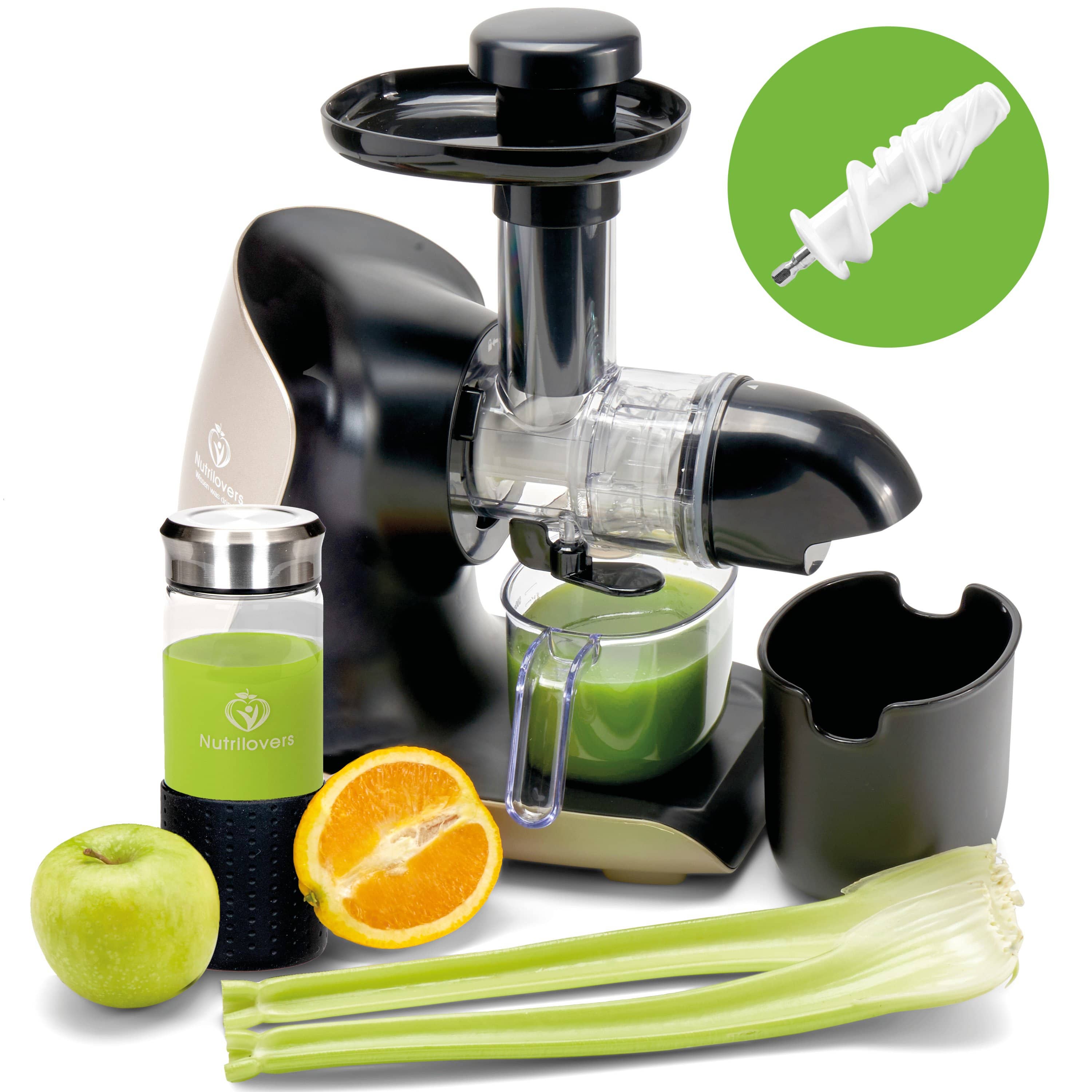 Nutrilovers GREEN-PRESS KERAMIK (B) GOLD Slow Juicer für Sellerie & Grünes | BPA-frei