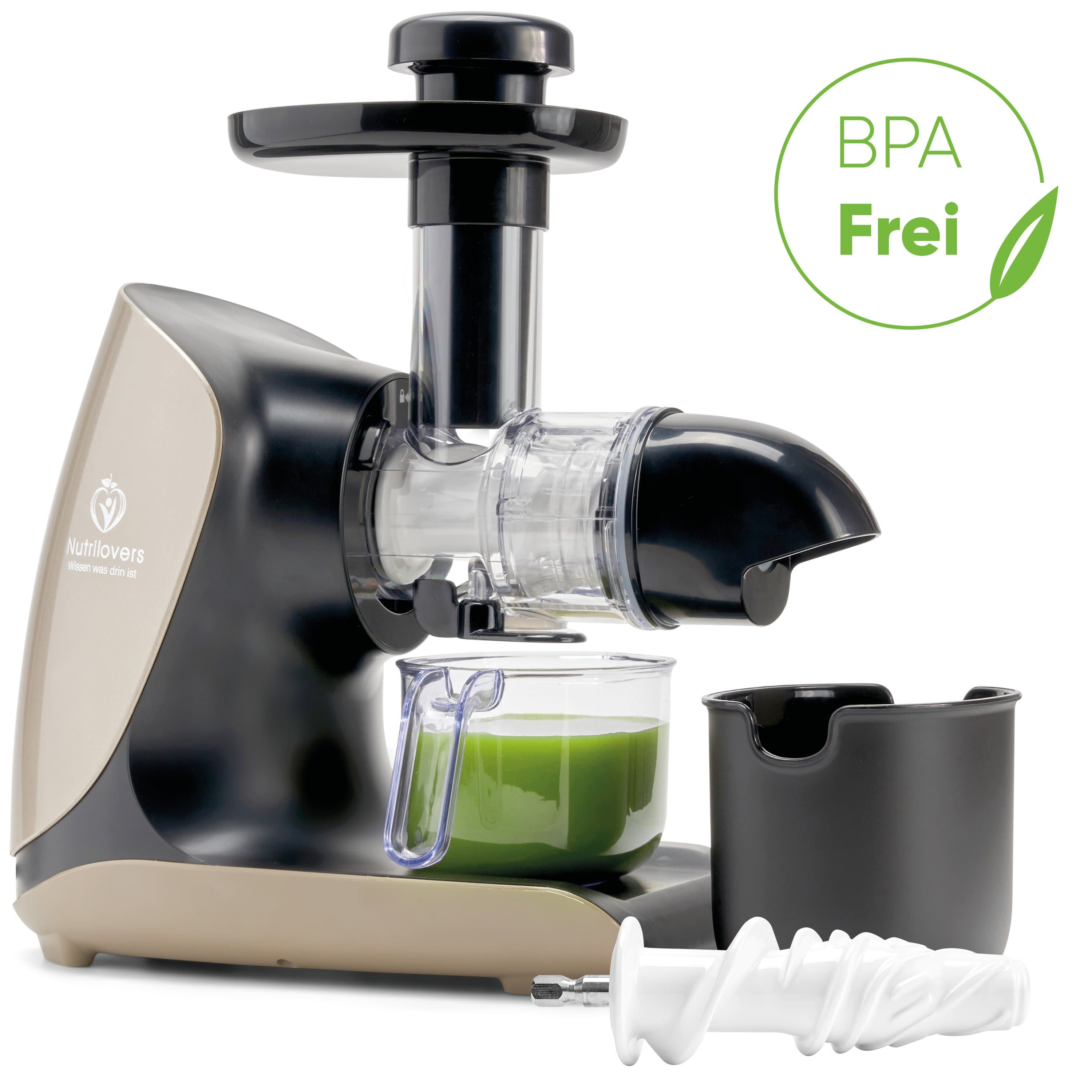 Nutrilovers GREEN-PRESS KERAMIK (B) GOLD Slow Juicer für Sellerie & Grünes | BPA-frei