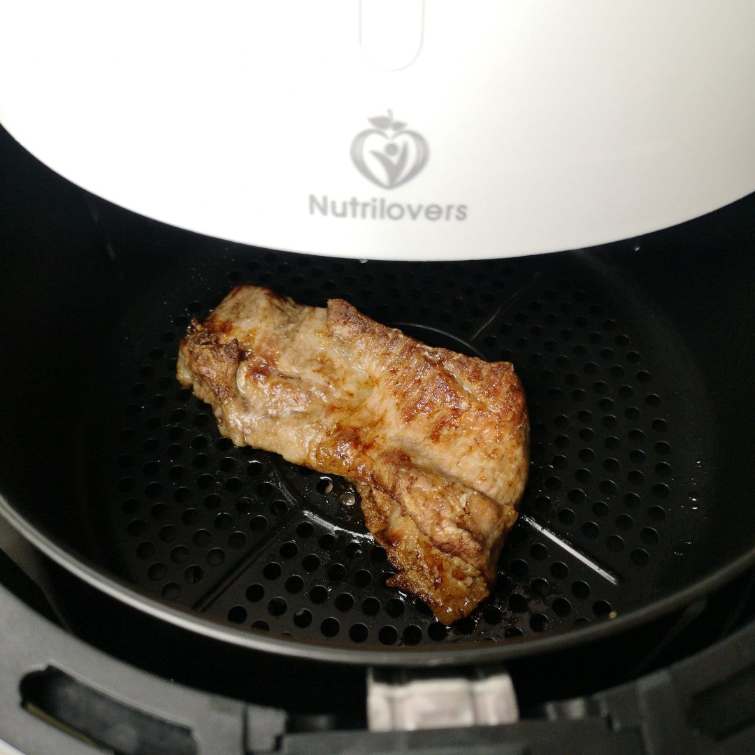 Steak aus der Heißluftfritteuse Das funktioniert dank der heißen, gleichmäßig zirkulierenden Luft ganz wunderbar!
