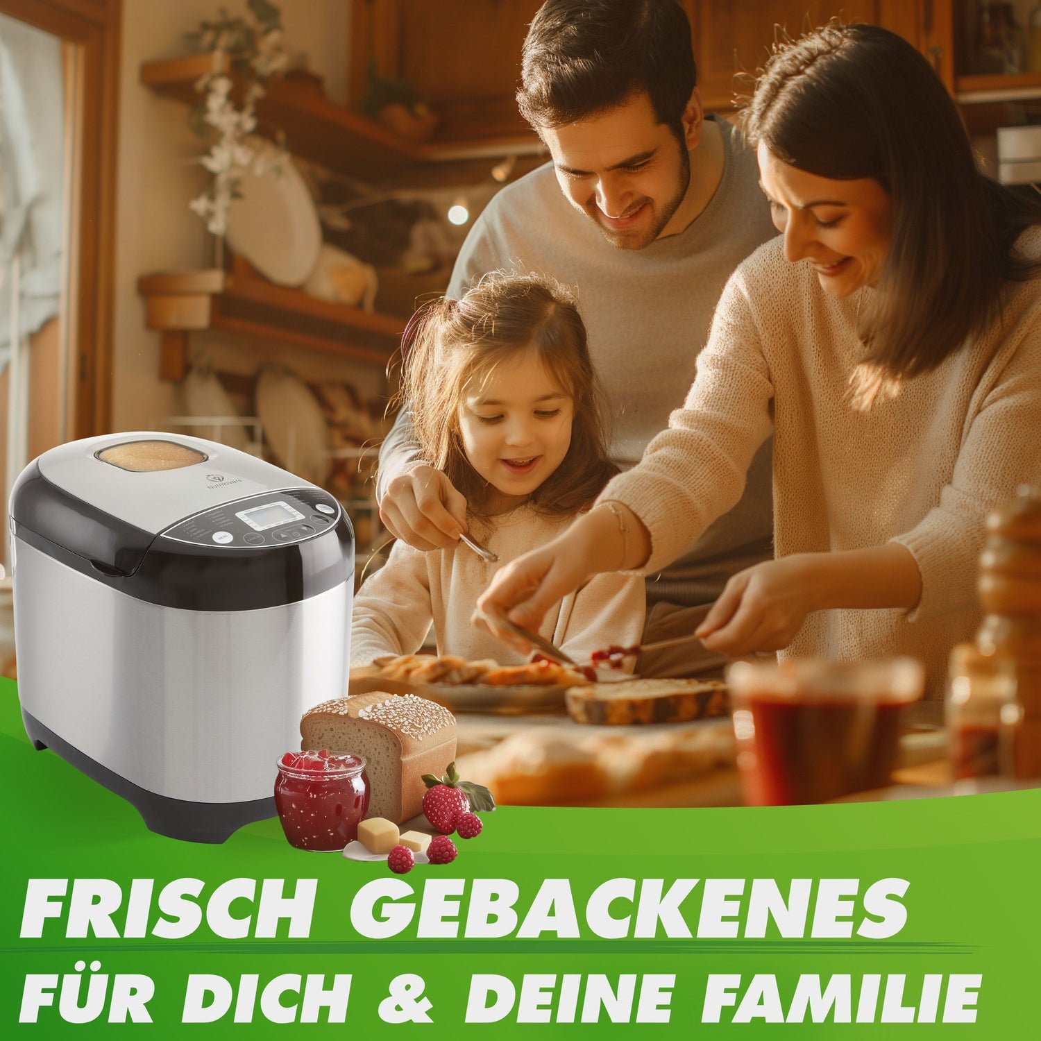 Frisch gebackenes Brot mit Sauerteig und natürlichen Zutaten auf Holzbrett – Inspiration für gesundes Brotbacken.