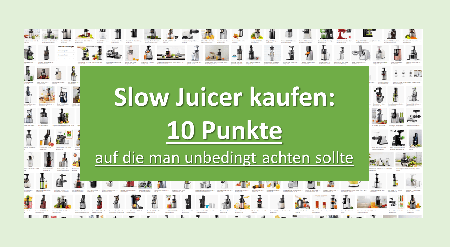 Slow Juicer kaufen: 10 Punkte auf die man unbedingt achten sollte