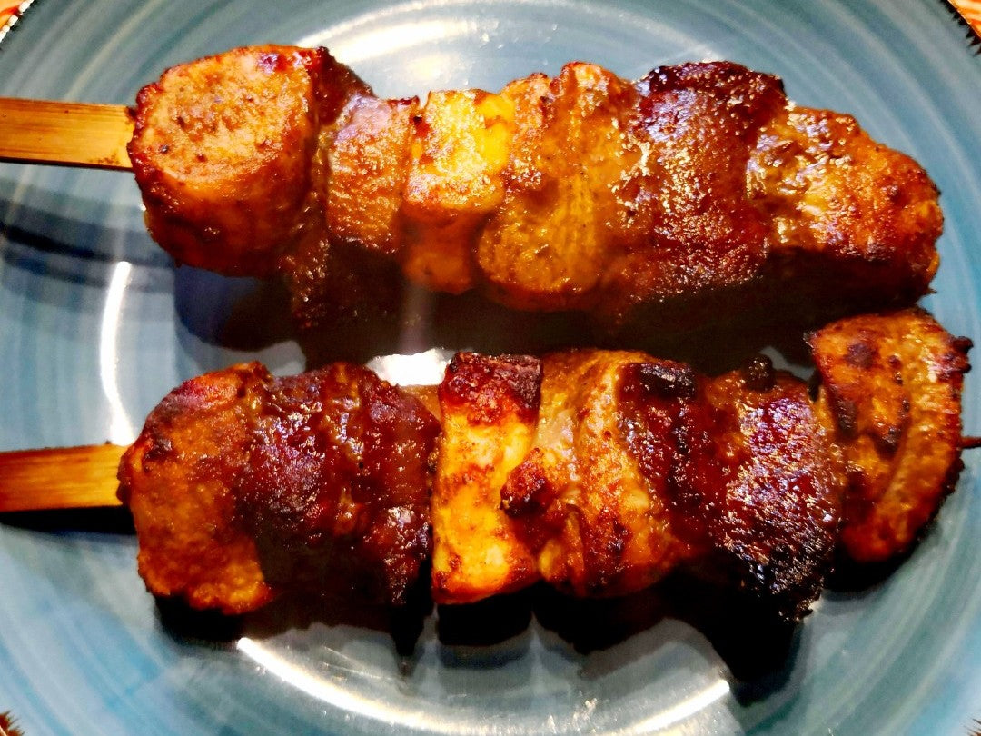 Gemischte Spiesschen  Heißluftfritteusen Rezept Vielfältiger Genuss am Spieß: Bunte Spiesschen aus der Heißluftfritteuse – Perfekt für gesellige Momente und köstliche Abwechslung