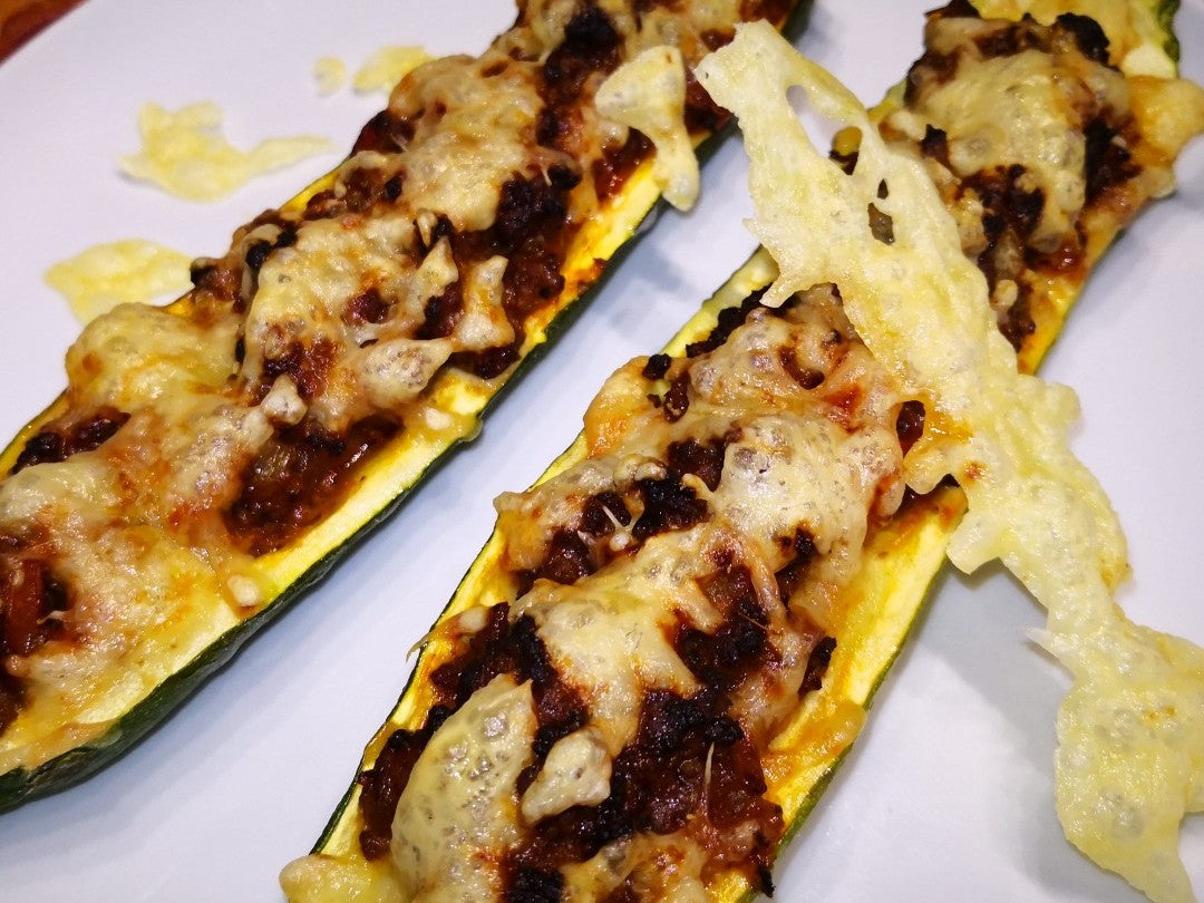 Gefüllte Zuccini | Heißluftfritteusen Rezept Gefüllte Zuccini | Heißluftfritteusen Rezept