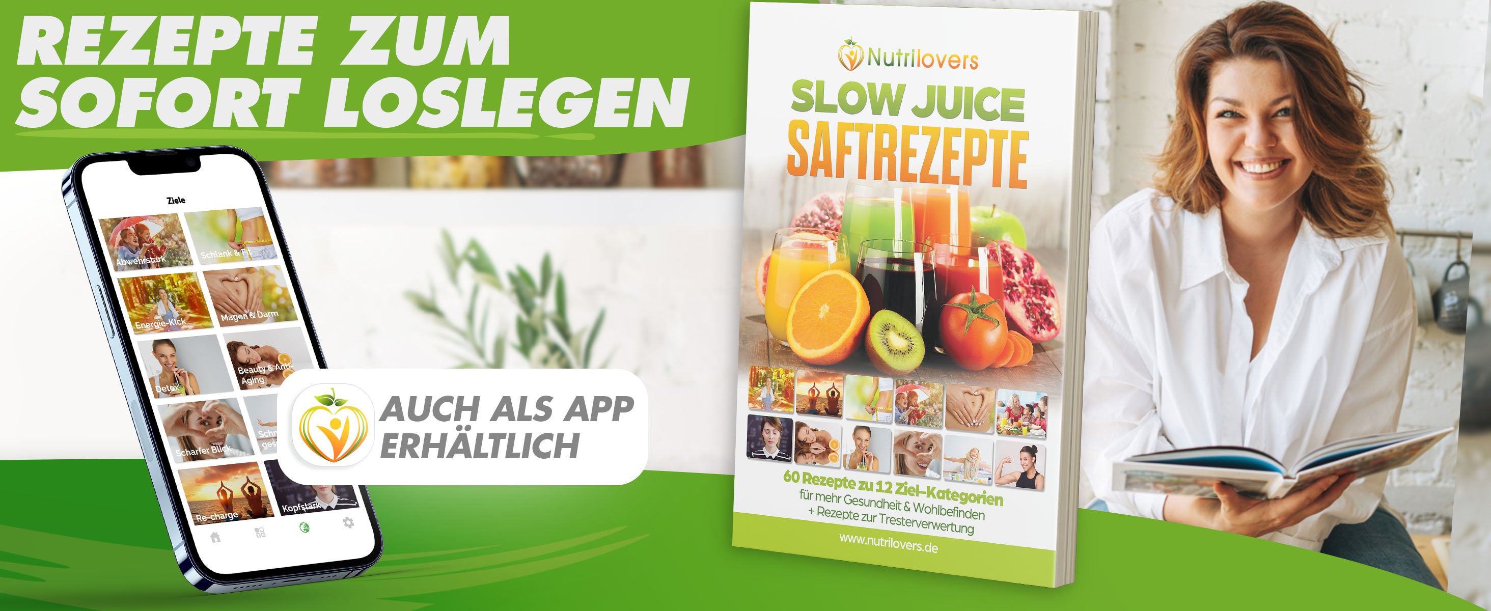 Slow Juice Buch Nutrilovers,rezeptbuch,rezepte als applikation,rezepte anwendung