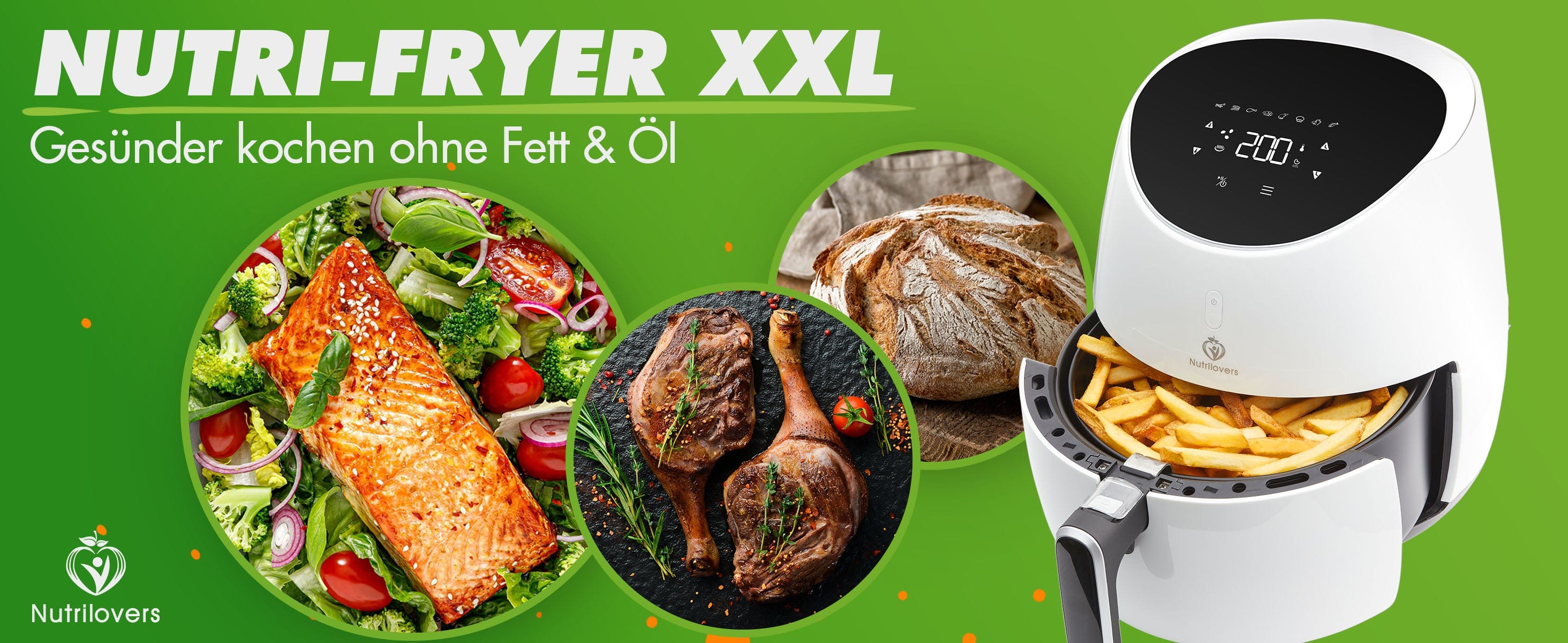 gesünder kochen,heissluftfriteuse,kochen ohne öhl,nutrilovers