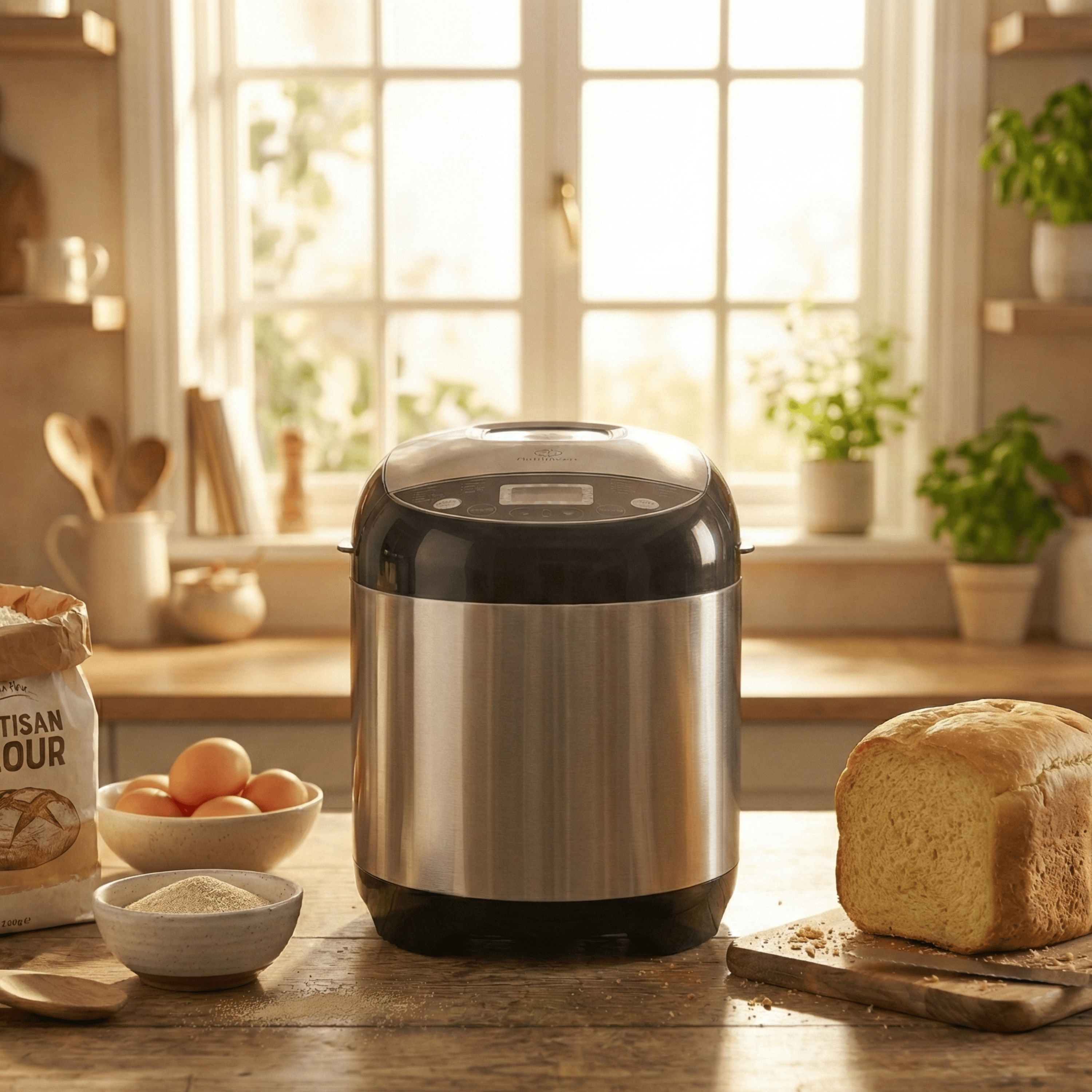 Nutrilovers Brotbackautomat NUTRI-BREAD-MAKER Edelstahl, 19 Programme, 3 Brotgrößen