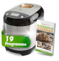 Nutrilovers NUTRI-BREAD-MAKER (B) Brotbackautomat Edelstahl 19 Programme, 3 Brotgrößen