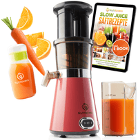 Nutrilovers Slow Juicer NUTRI-PRESS (B) Pink Pepper Elektrischer Entsafter, Slow Juicer WissenWasDrinIst