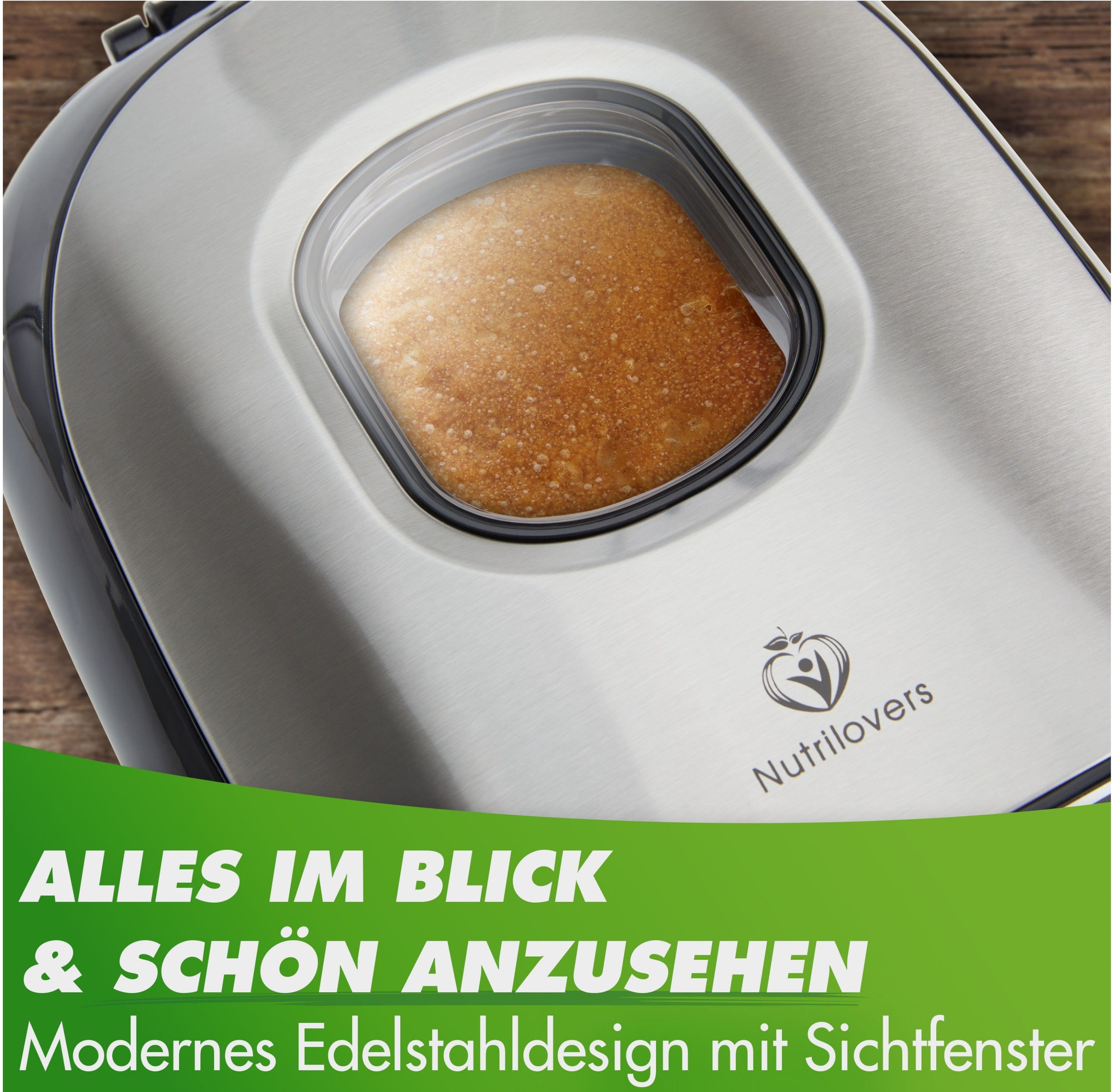 Nutrilovers Brotbackautomat NUTRI-BREAD MAKER Brotbackautomat mit 19 Programmen, inkl. Rezeptbuch WissenWasDrinIst