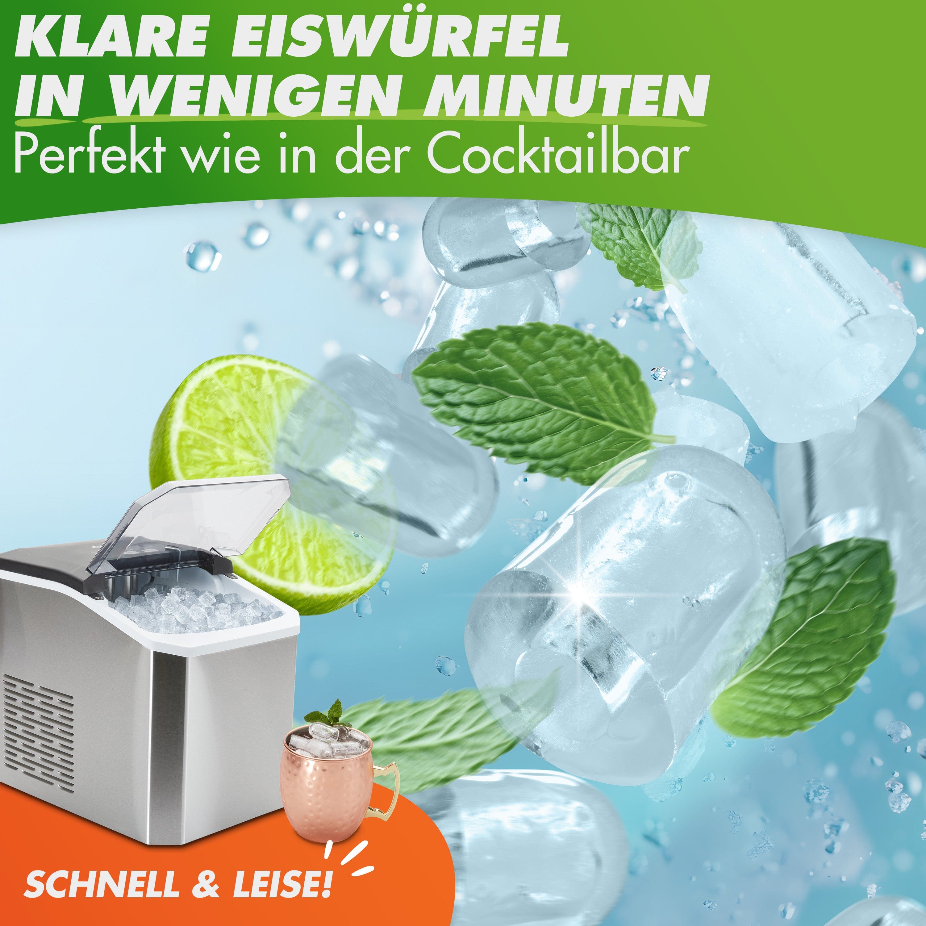 Nutrilovers NUTRI-BLENDER MAX Hochleistungsmixer + NUTRI-ICE MAKER Eiswürfelmaschine    | Spar-Bundle WissenWasDrinIst