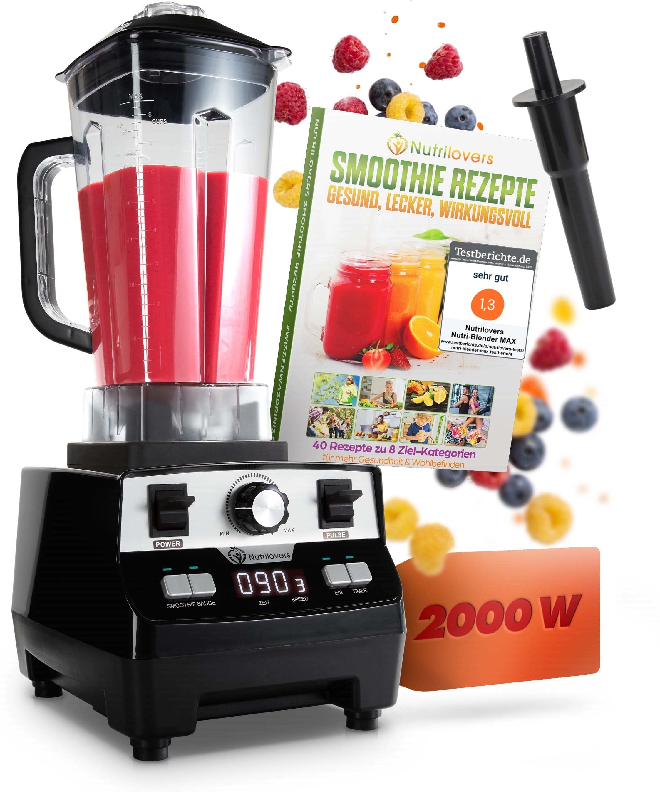 Nutrilovers NUTRI-BLENDER MAX Hochleistungsmixer + NUTRI-ICE MAKER Eiswürfelmaschine    | Spar-Bundle WissenWasDrinIst
