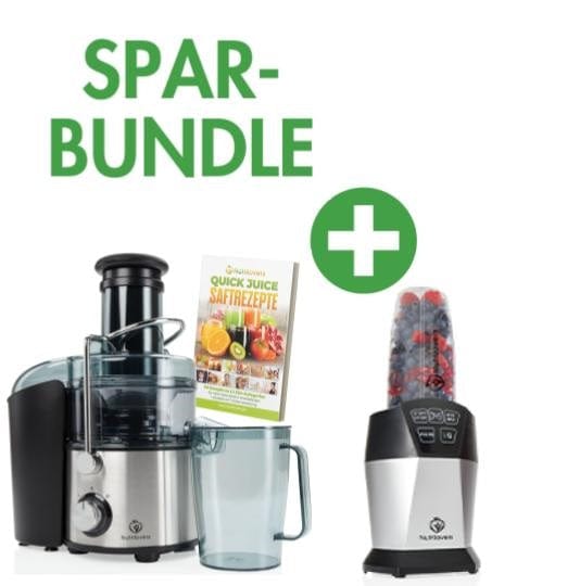 Nutrilovers QUICK-JUICER MAX + NUTRI-BLENDER Smoothie-Maker  | Spar-Bundle WissenWasDrinIst