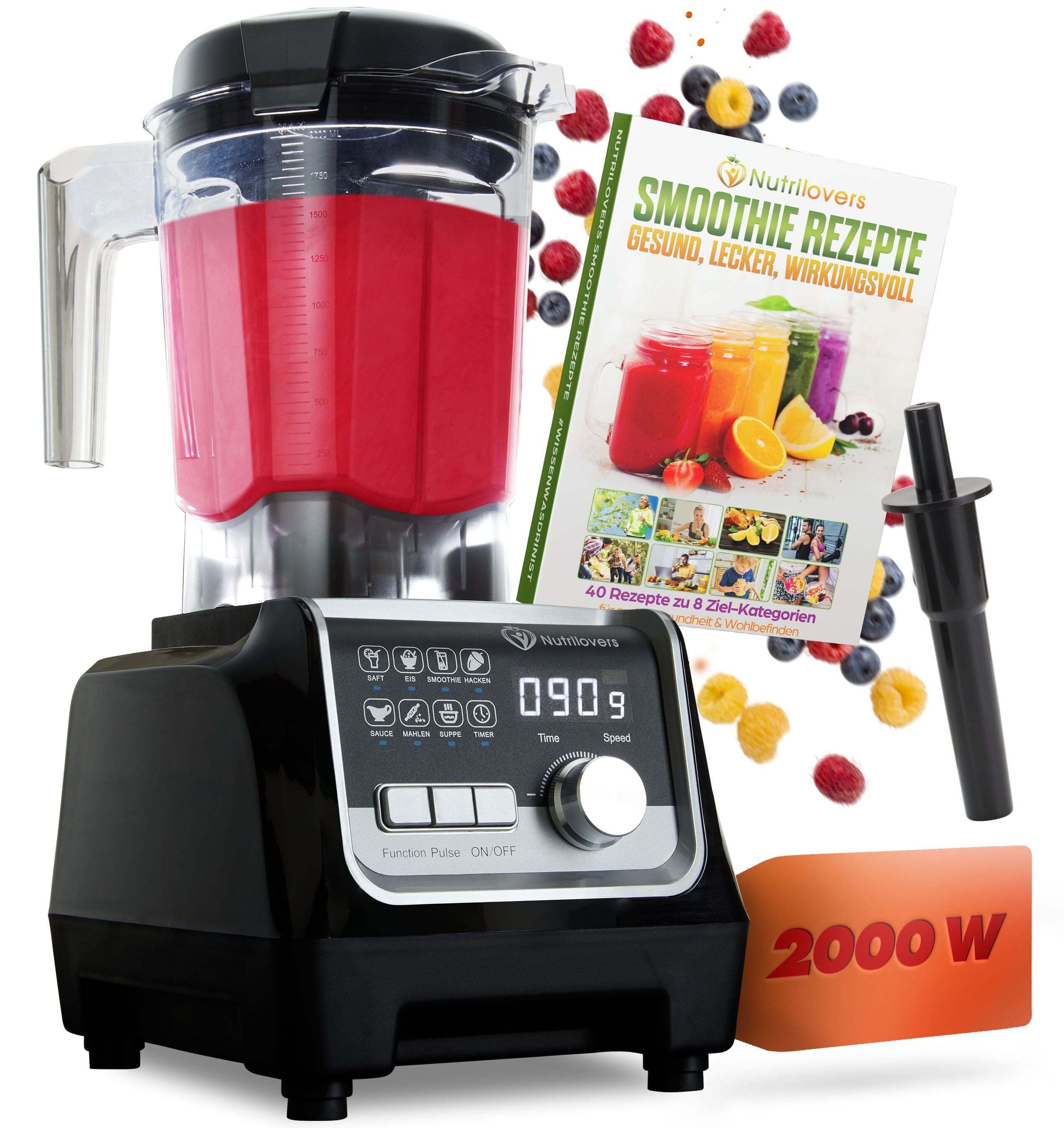 Nutrilovers Standmixer NUTRI-BLENDER MAX+ (B) Hochleistungsmixer 2000W Standmixer von Nutrilovers WissenWasDrinIst