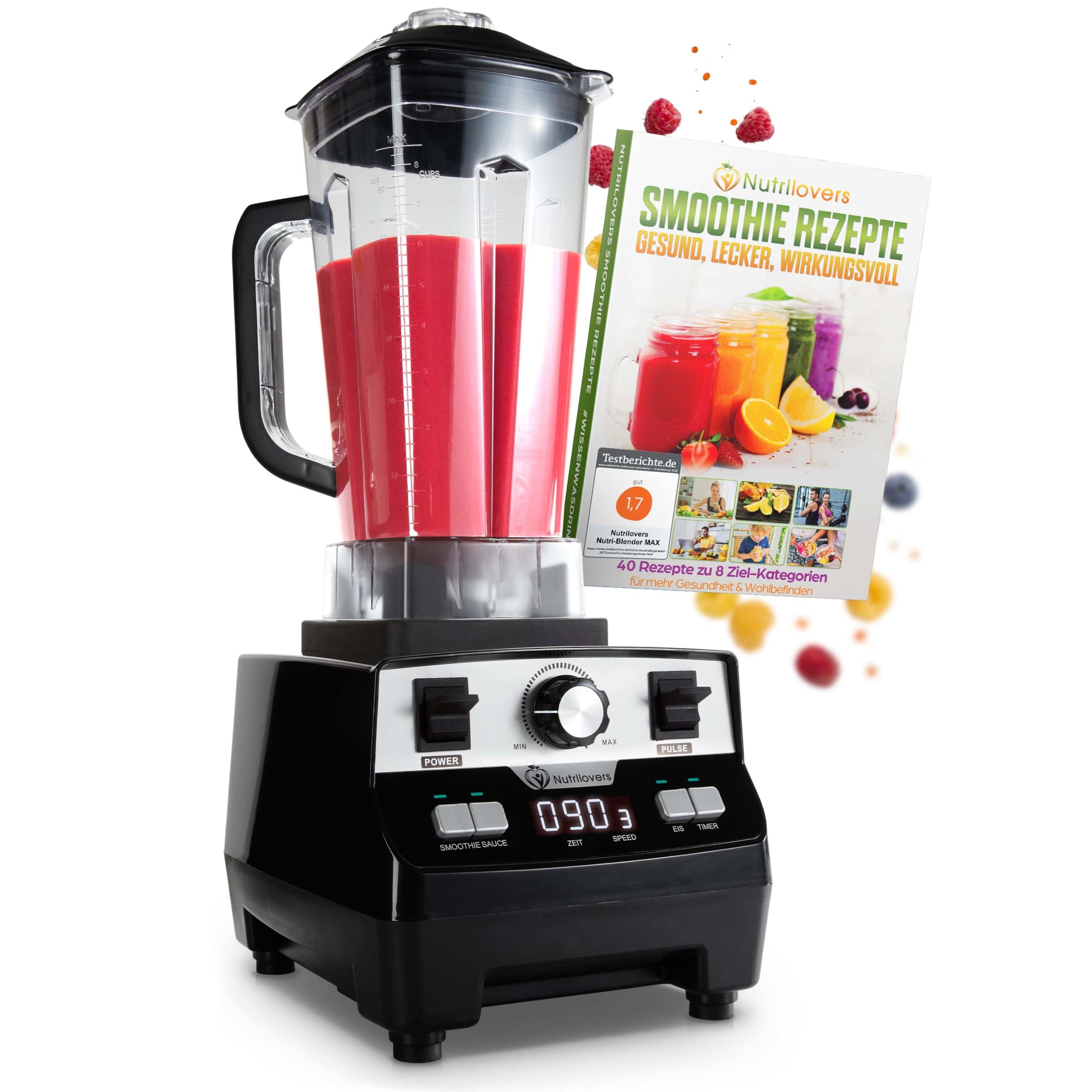 NUTRILOVERS | #WissenWasDrinIst Standmixer NUTRI-BLENDER MAX Hochleistungsmixer Standmixer [2000W] - 100% BPA-frei kuechengeraete haushaltsgeraete WissenWasDrinIst