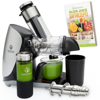 Nutrilovers GREEN-PRESS MAX EDELSTAHL (B) Entsafter Slow Juicer mit Edelstahl-Pressschnecke