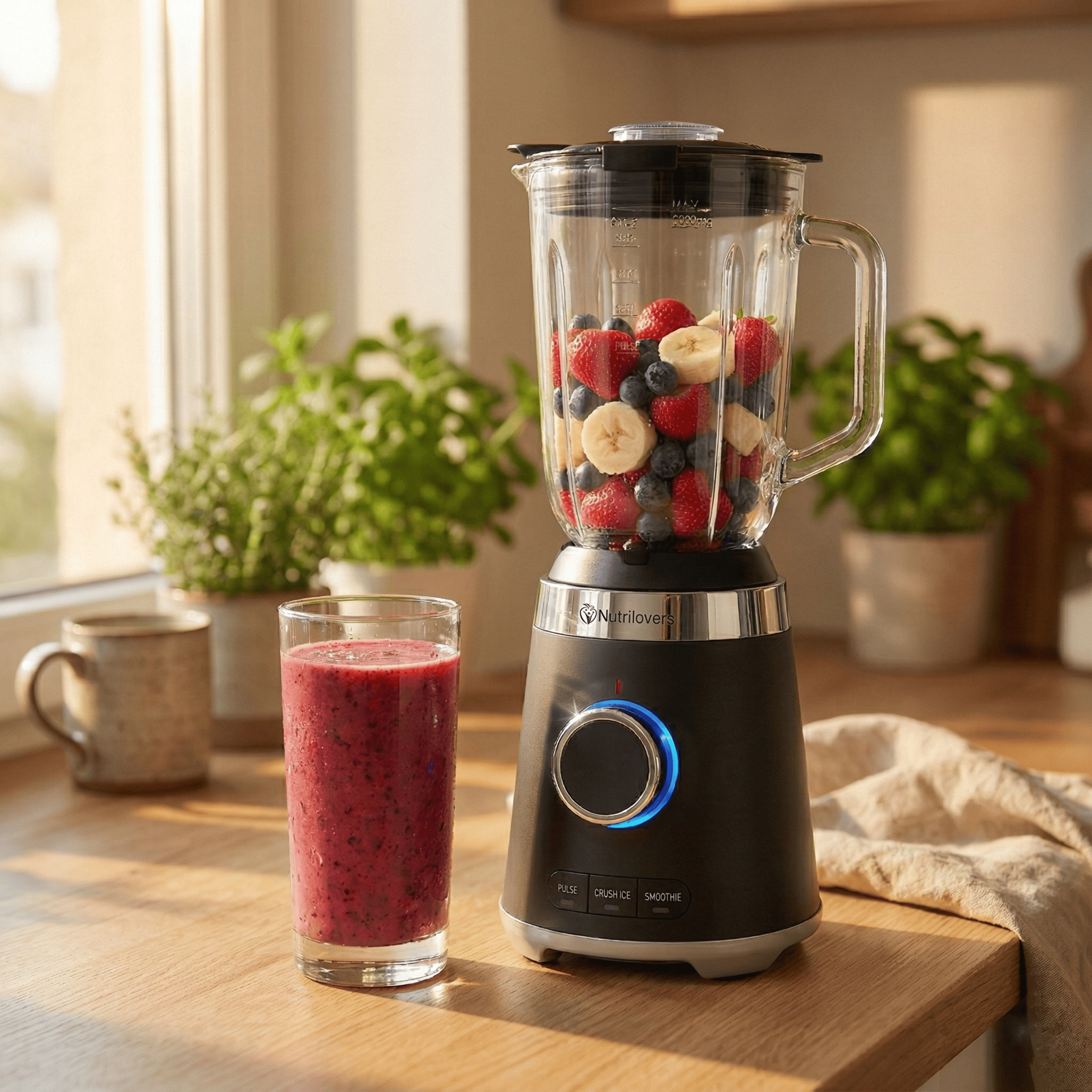 Nutrilovers Standmixer mit Glasbehälter NUTRI-BLENDER GLAS - 1300W, 3 Programme