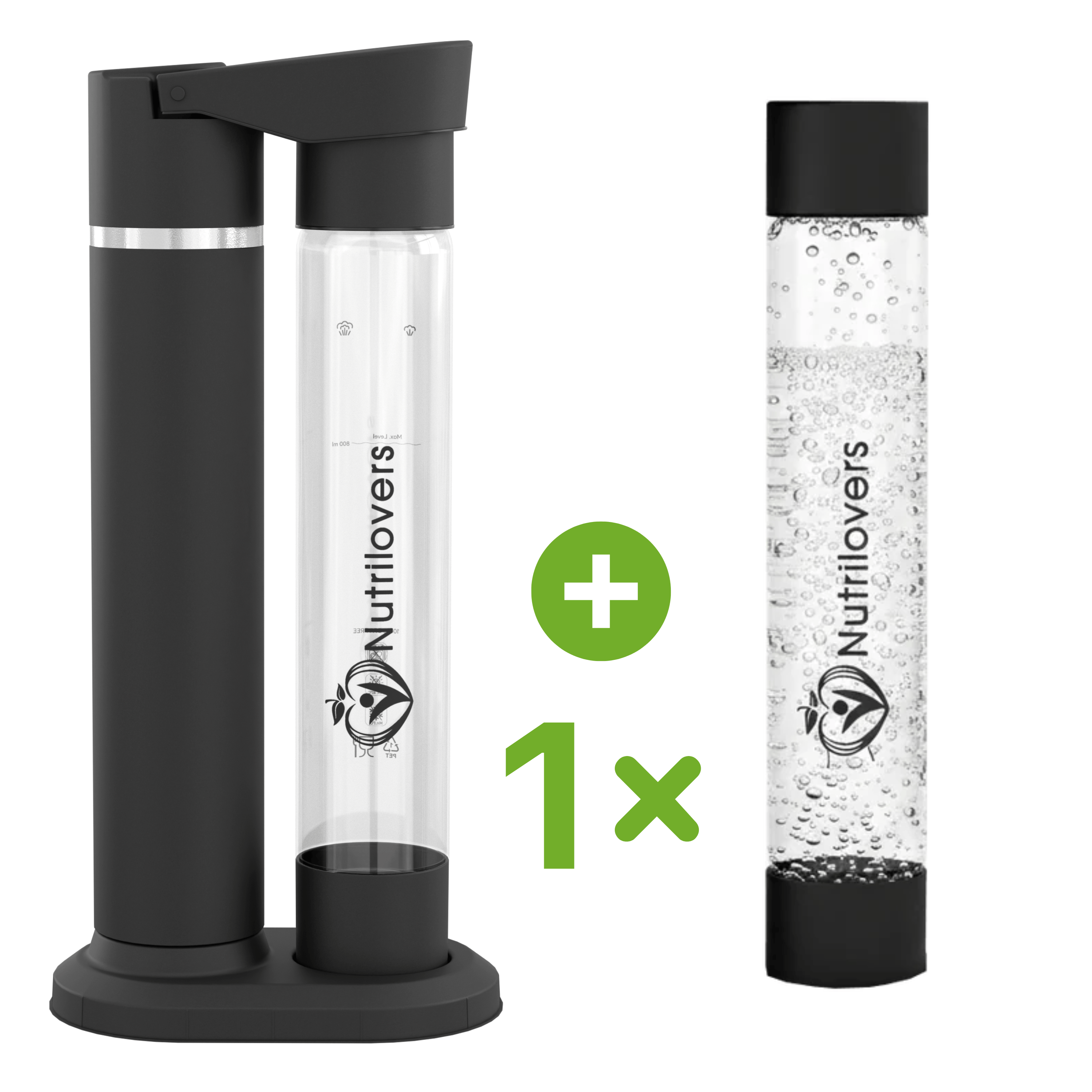 Nutrilovers NUTRI-STREAM Wassersprudler mit Extra Flaschen, Wähle selbst! NUTRI-STREAM + 1x Extra Flasche