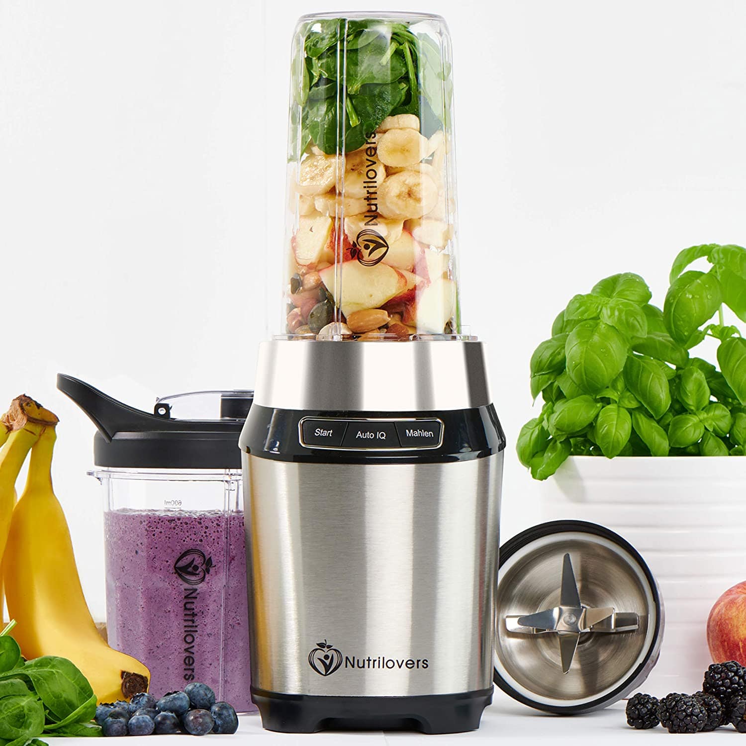 Nutrilovers Smoothie Maker NUTRI-BLENDER (B) Standmixer “Mix & Go” | 100% BPA-FREI WissenWasDrinIst