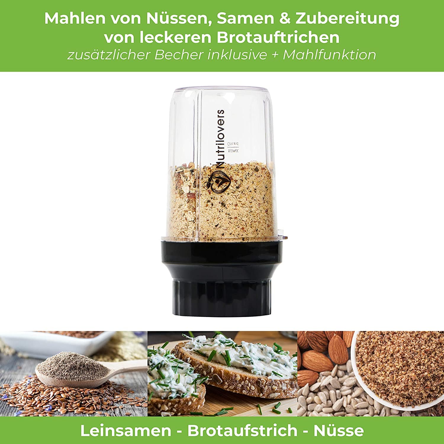Nutrilovers Smoothie Maker NUTRI-BLENDER Standmixer “Mix & Go” [1000W] Smoothie-Maker (FBA) WissenWasDrinIst